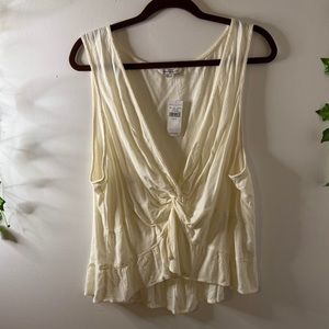 American Eagle Cream Tie knot Top